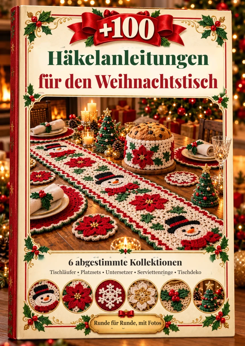 Cover +100 Häkelanleitungen für den Weihnachtstisch